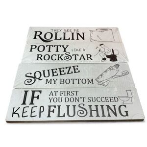 Humorous Bathroom Wall Art Signs NEW wall art